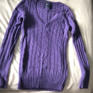 AE V neck purple sweater